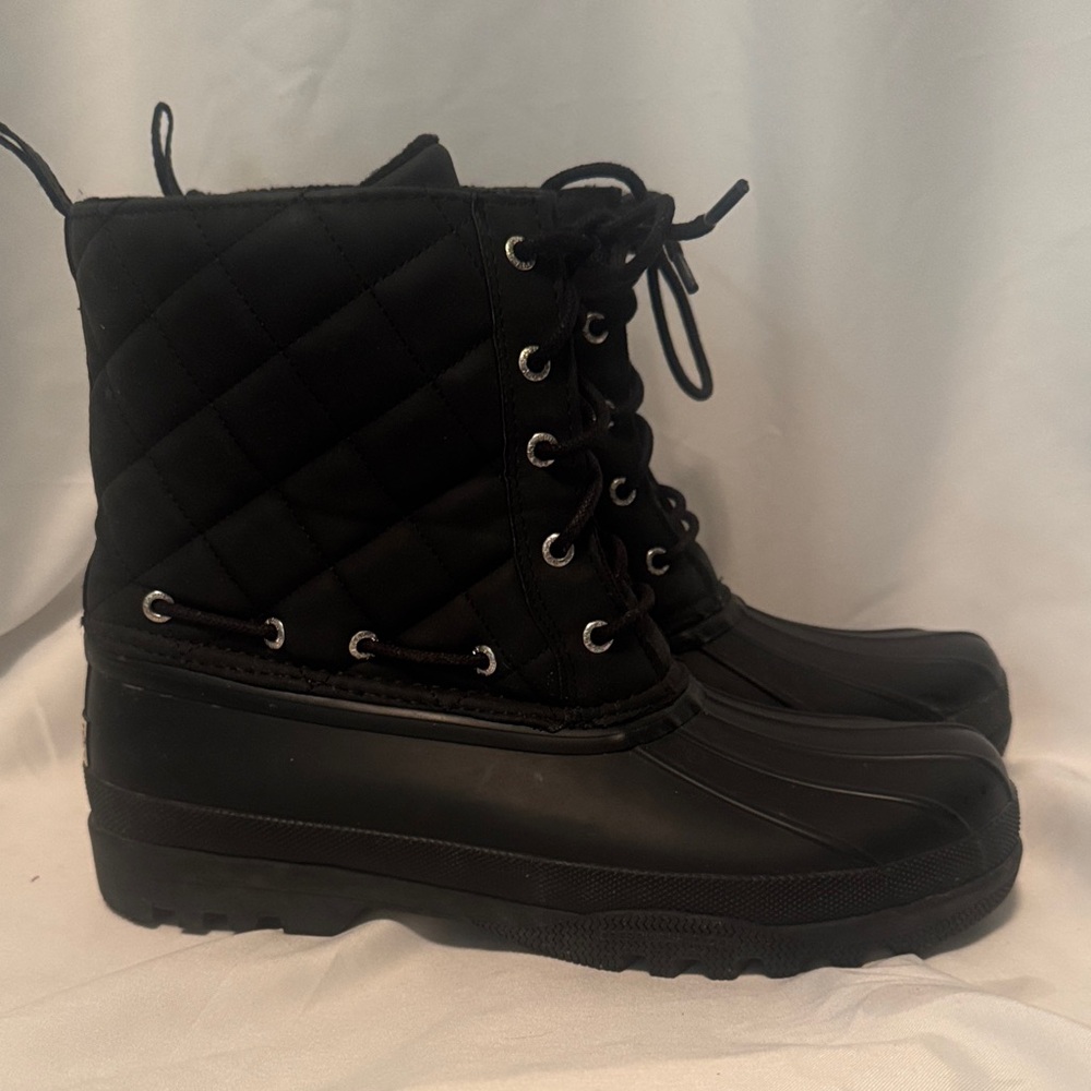 Sperry Black Quilted Winter & Rain Boots